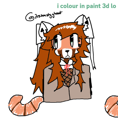 itzToastyGhost's tweet image. my friend told me to draw monika as a furry and i thought she would be a red panda #ddlc #monikaddlc #furry