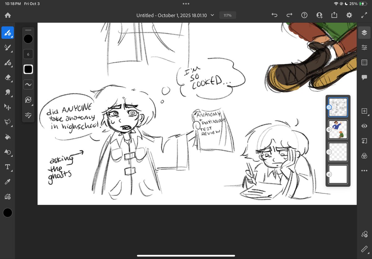 more doodles… channeling my worry for an anatomy test onto esther blehhh