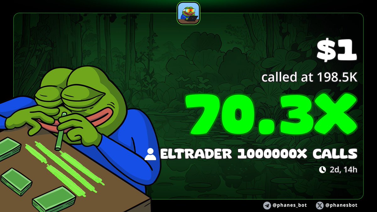 eltrader007's tweet photo. 🤯 70.3x in just 2 days 14h
📈 Called at 198.5K → printed $1 🚀

When Eltrader calls… you either EAT or stay BROKE.
☠️ 1000000x vision never misses ☠️

#ElTrader007 #Crypto #Altcoins #Degen

https://t.co/X3J9sTSKiE https://t.co/vRlRB345D9