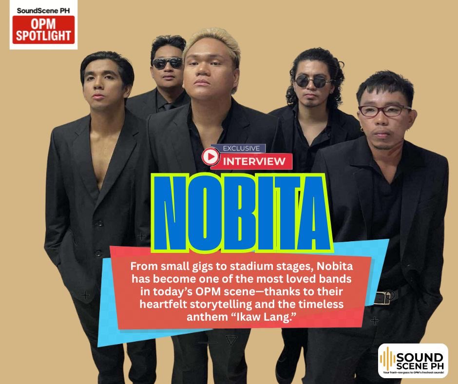 soundscene_ph's tweet image. [SoundScenePH OPM SPOTLIGHT]‼️✨

BEYOND “Ikaw Lang” : An EXCLUSIVE INTERVIEW with @nobitamusicph! 

In this @soundscene_ph interview, Nobita open up about their story, inspiration and their music! 

Watch the full interview 👉: tinyurl.com/58zcu4b4 

#SoundScenePH #OPM