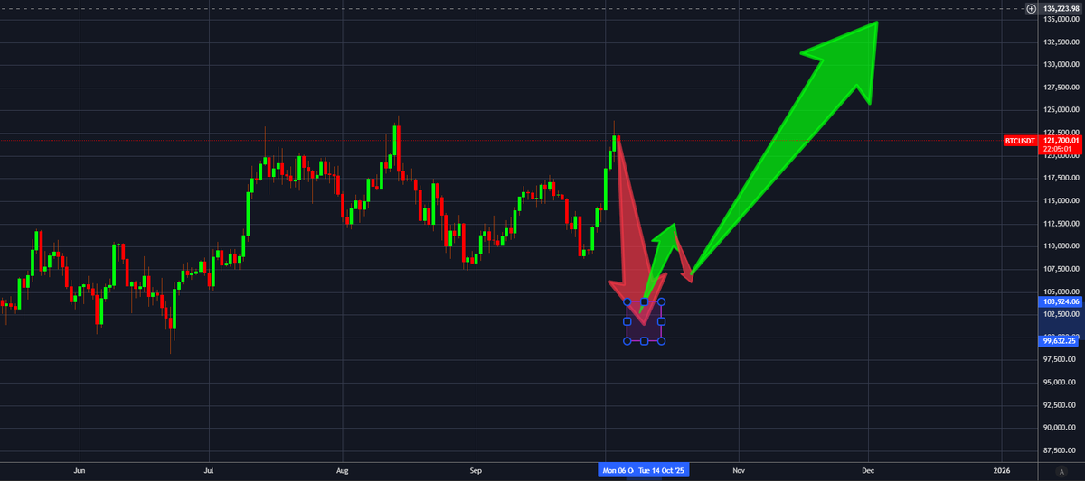 To my 10 followers.. I know nobody wants to hear bearish shit, and I havent sold everything, but I strongly think this is Bitcoins next move.. A massive disgusting dump like this can happen, and I think it will.. eth above 4700/btc 128k are my invalidations.. Good luck..