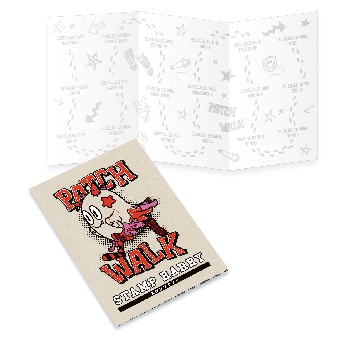 LiSA_STAFF's tweet image. 【PATCH WALKスタンプラリー】
グッズ販売時刻より会場にてスタンプラリーを開催！ぜひお越しください👣

#LiSAパッチウォークツアー
#LiSA_PWTOUR 
#LiSA2025PW