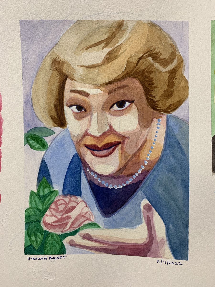 It is sad to hear that #DamePatriciaRoutledge has passed on today. She has many successful years and a hilarious comedy of #KeepingUpAppearances . She will finally be able to enjoy one of her candlelight suppers.

I had started a little art a few years back that i must revisit.
