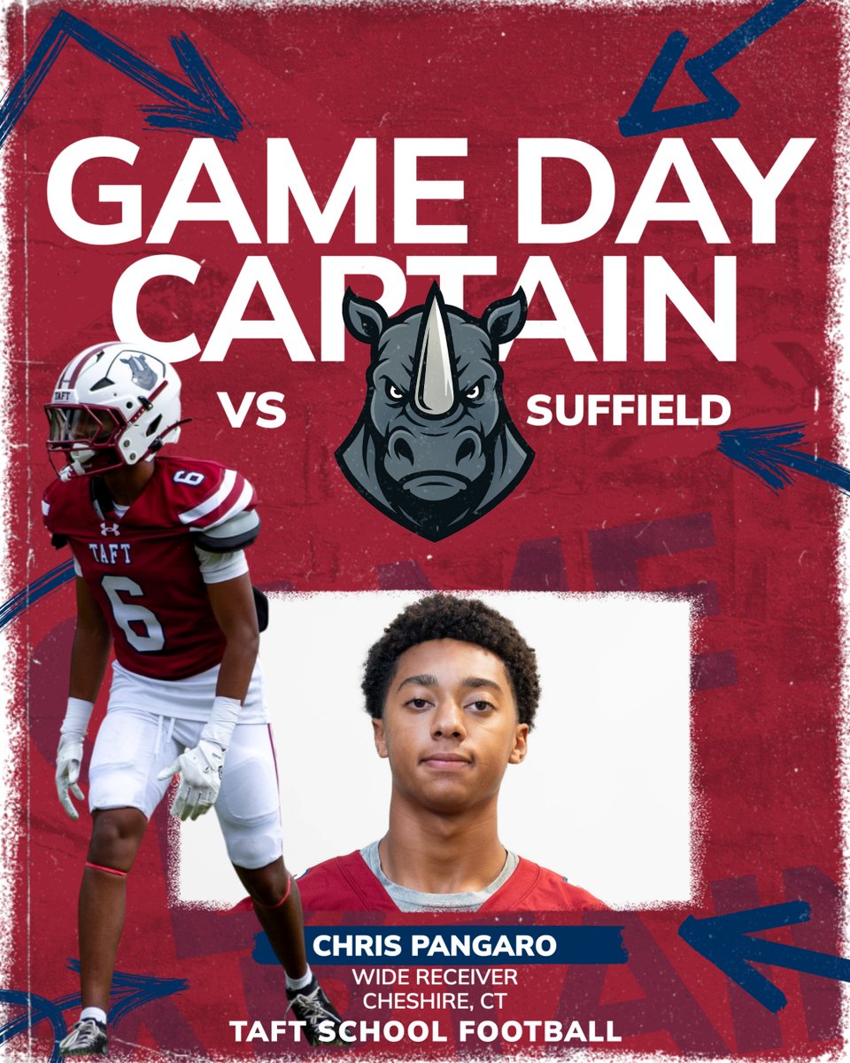 GAME DAY CAPTAIN vs Suffield Academy
<a href="/Chrispangaro/">chris pangaro</a> 

🦏🆙 #gorhinos #gobigred #wearetaft #BrickXBrick