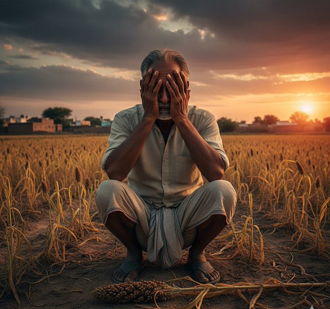बेमौसम बारिश,
बर्बाद फसले,
लुटते किसान...🥹

#किसानों_को_मुआवजा_दो