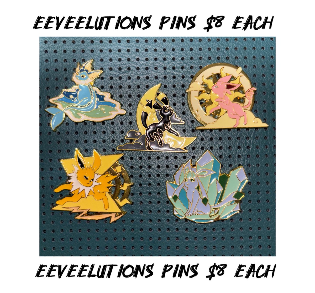 NEW POKEMON PINS  

Pricing is on pictures. Shipping is separate.  

📦 Mailing BWMT $5 (covers $100 insurance)

Name it to claim it
$$-CashAppp/PayyPal