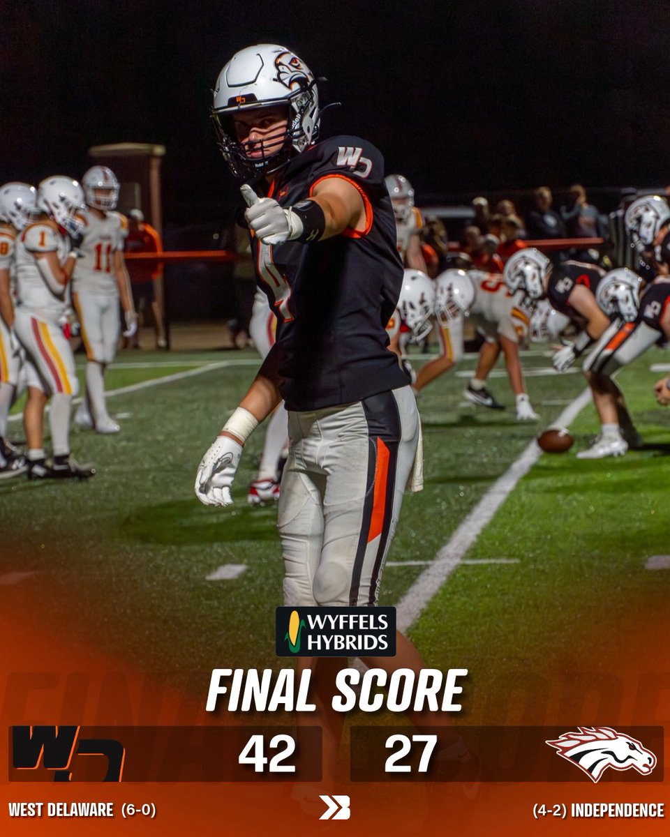 WEST DELAWARE IS STILL UNDEFEATED 🔥

The Hawks look very legit.

#iahsfb Bryce Turner Media