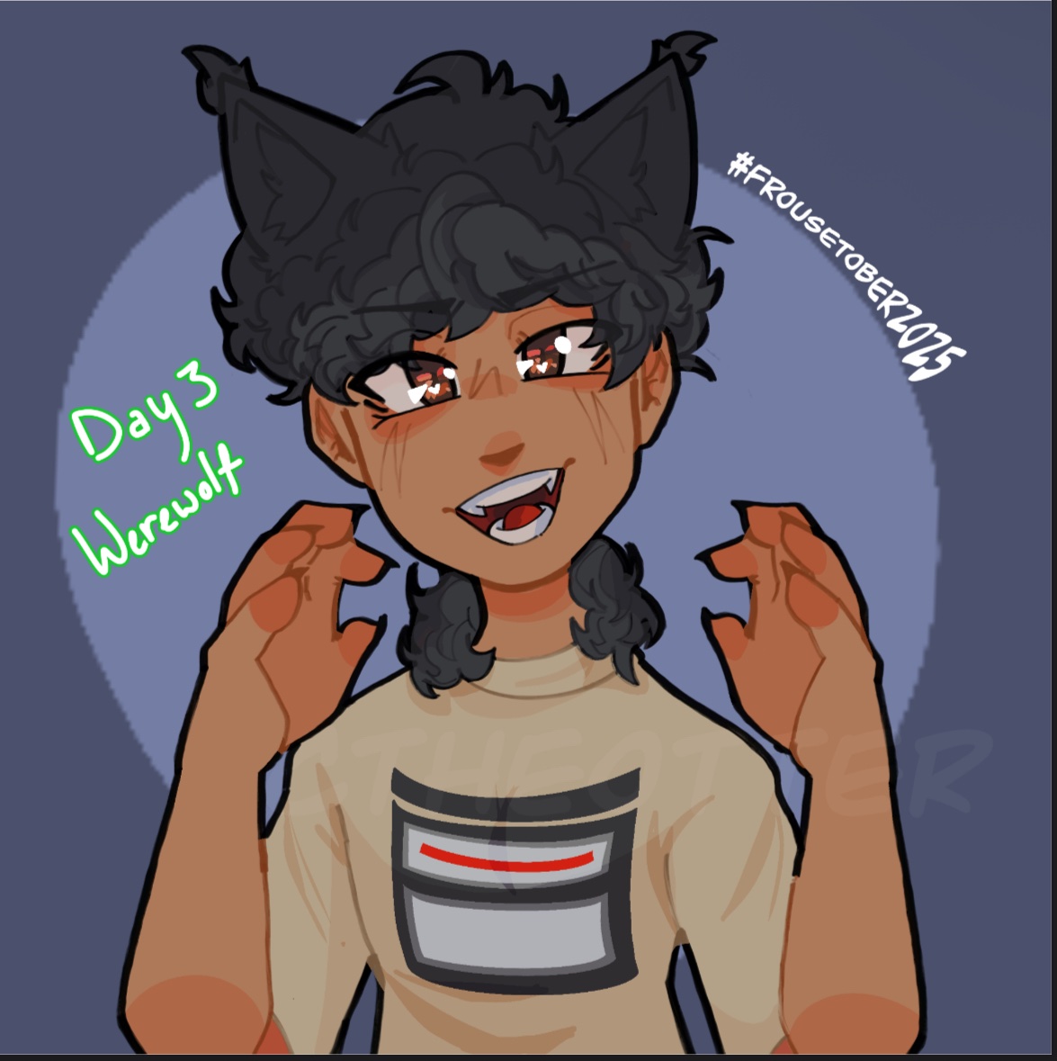 Disconnect040's tweet photo. Day 3- Werewolf w/Droid 

I had to do it to em’ 
#frousetober2025 
————
#frousetwt #frouse https://t.co/DKvheYICsd