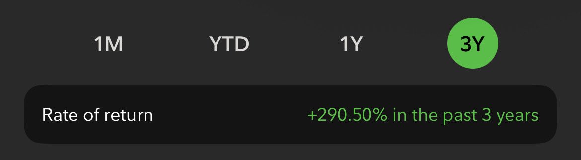 FBoggle50366's tweet image. Here’s my 3 year return of my port. My ROTH is up 290% and my side account is up over 1100%. I know it’s not possible, but hopefully the next decade can be as fruitful as these last couple of years. GL to everyone,