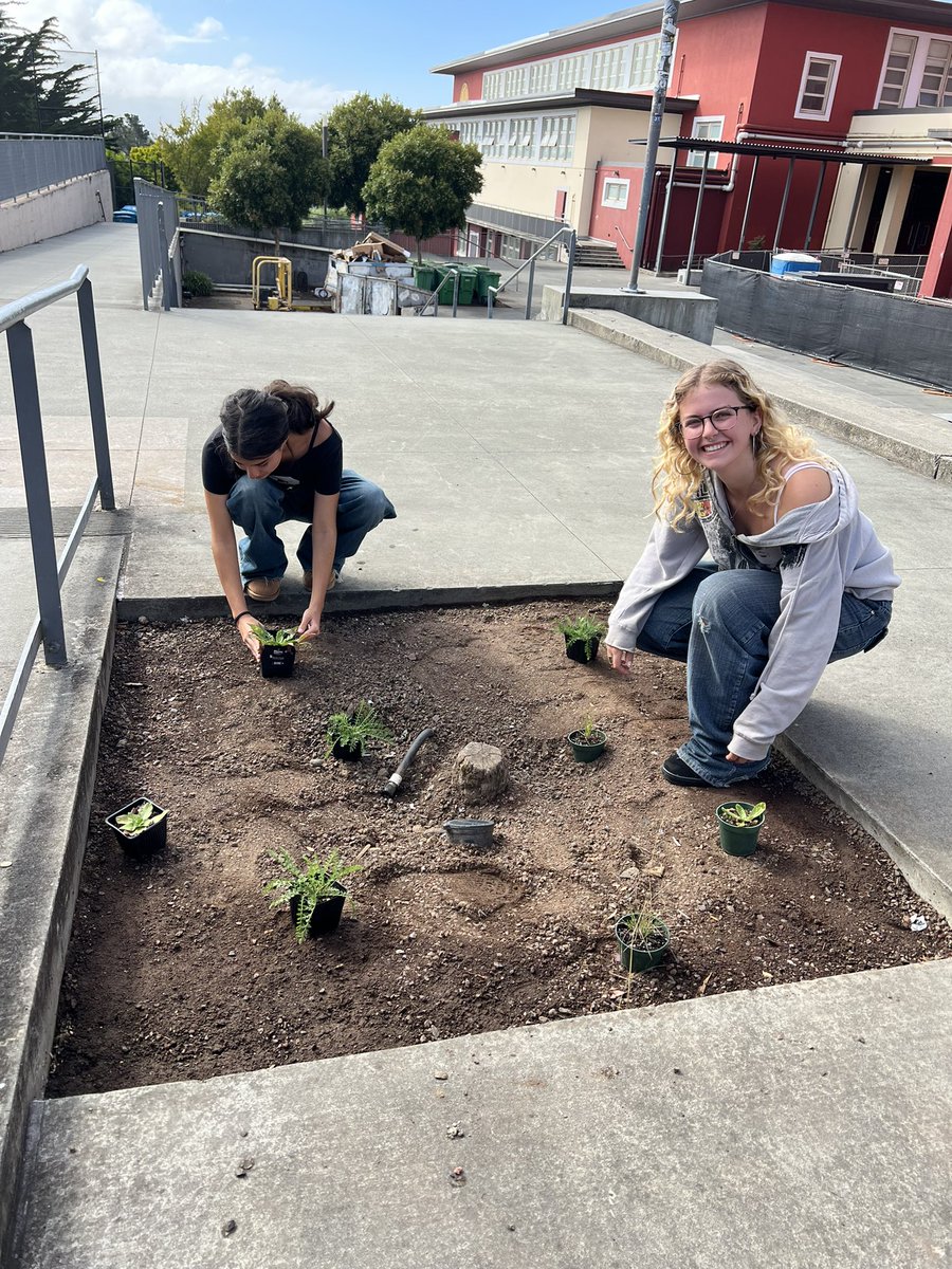 RefuseRefuseSF's tweet image. We returned to Lincoln High School to work with their Green Academy class to plant these empty plots at the school.
These students are learning to propagate, grow, and plant native plants, starting inside with plans to extend into the surrounding neighborhood.