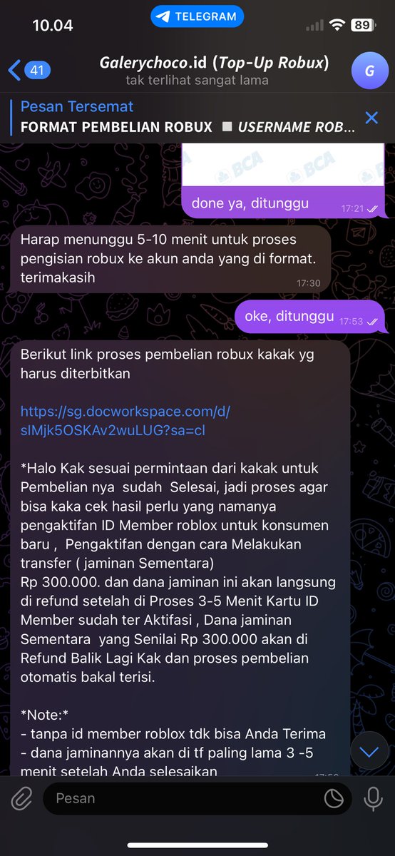 yippeglowp's tweet photo. gue juga kena sama seller penipu isi robux itu wkwk, hati hati ya temen temen ini salah gue juga ga ngecek di twitt ternyata pernah ke spill, tapi gue agak puas udah sumpah serapahin dia sampe di block😇 https://t.co/7zV7lnBEuN