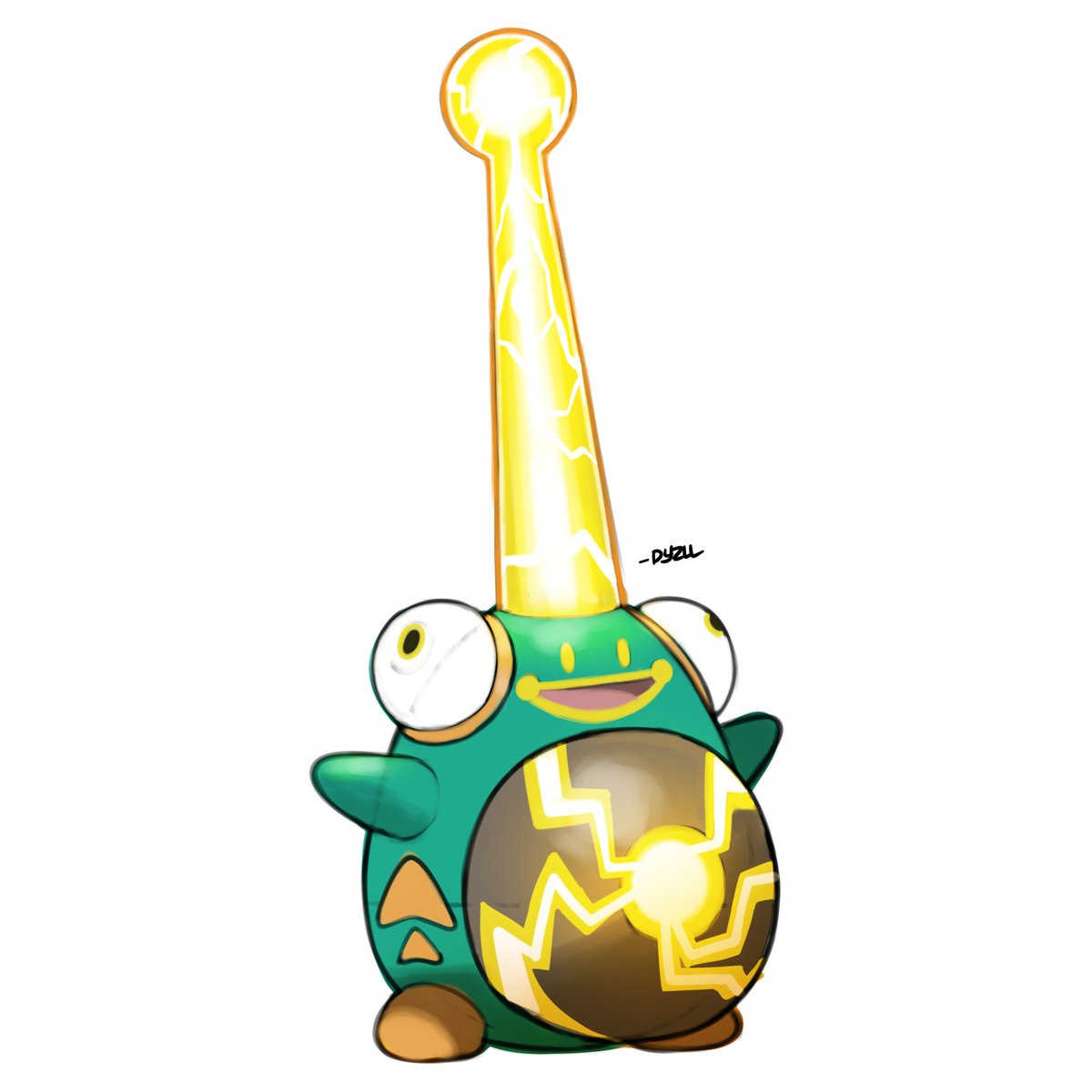#Faketober 04
Mega Bellibolt

It constantly wobbles and produces energy even more so than before.
Due to this, it somewhat became semi-immobile.
The antennae on its head seem to allow it to communicate with other Bellibolt from far away.

#pokemon #fakemon