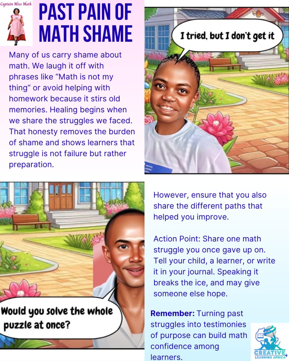 Day 3
Past Pain of Math Shame 

#HealingMathWounds
#MakingMathMarvelous
#CaptainMissMath
#creativelearningafrica
<a href="/TrevorNoahFdn/">Trevor Noah Foundation</a> <a href="/rlceastafrica/">RLC East Africa</a>