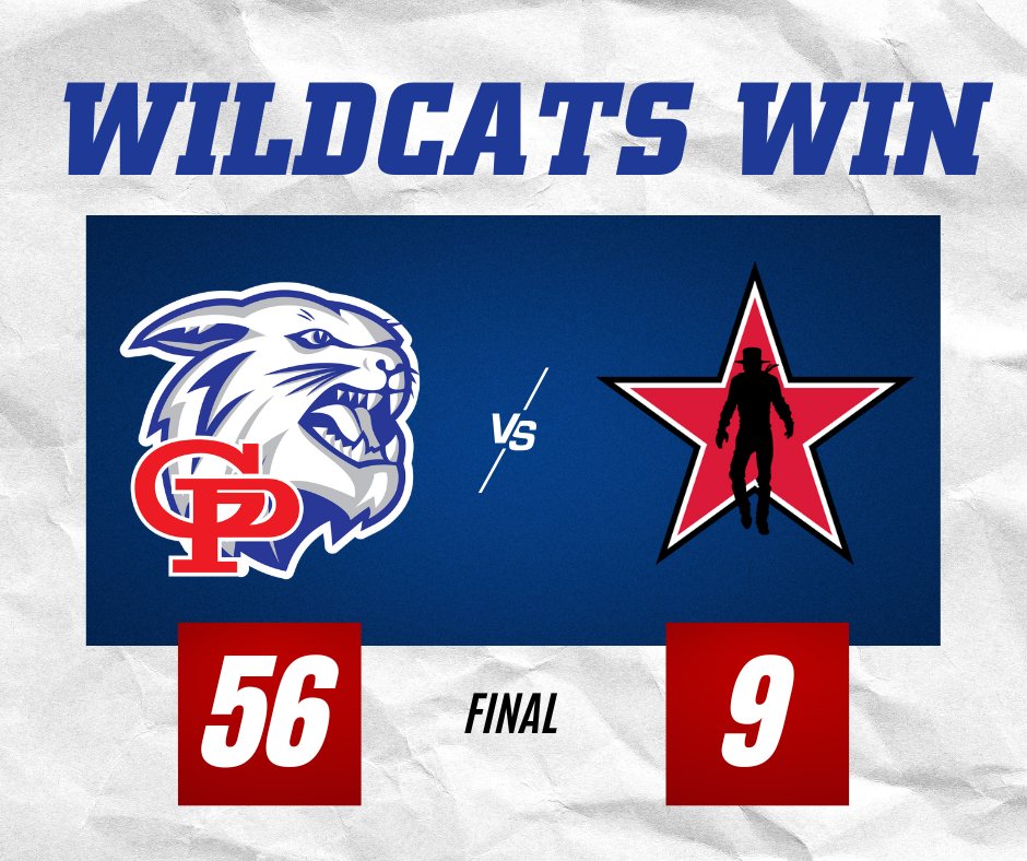Wildcats win!!
Gregory-Portland defeats CC Ray 56-9 to open up district play 📞📞 
#EAT #CAC 🔴⚪🔵