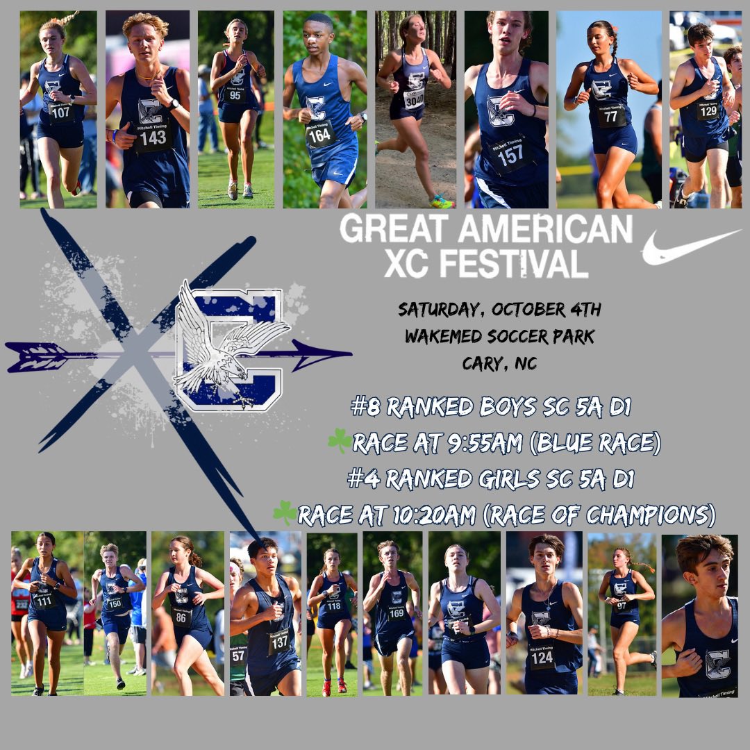 This Saturday, our Blue Eagle Cross Country team heads to Cary, NC, for the 27th Great American XC Festival—the largest in its history! Over 4,500 athletes from 200+ teams across 17 states and the District of Columbia will compete, showcasing some of the nation’s fiercest