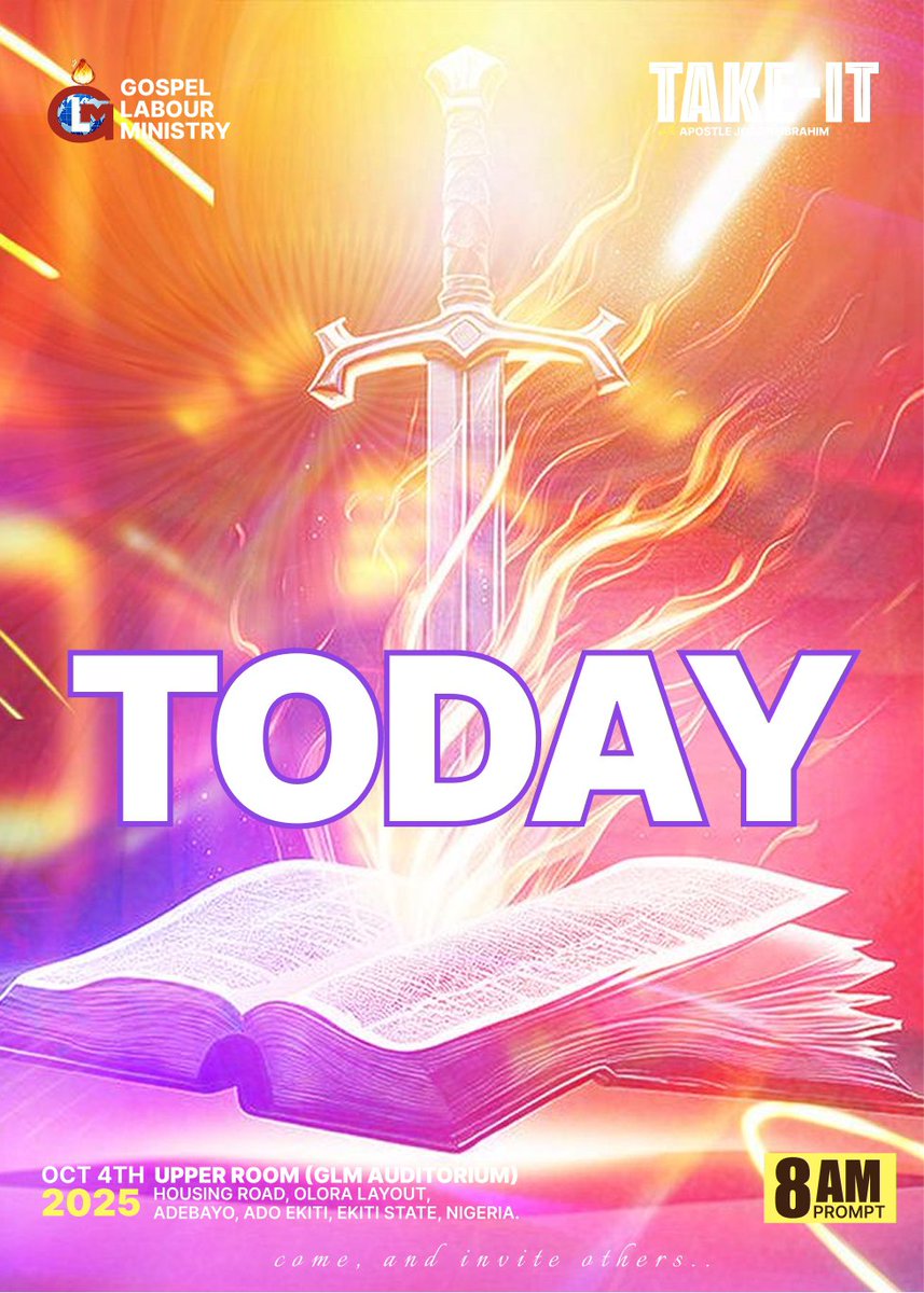 ApostleJoseph_I's tweet image. ⚔️ IT IS HERE!
The altar is ready, the sword is drawn, the fire is burning.
Today, we don’t just watch...we TAKE IT! 🔥
#AscendService #TAKEIT