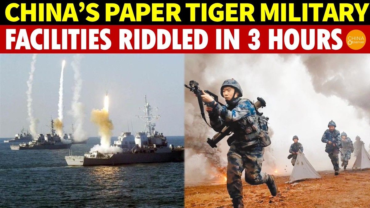 techjunkiejh's tweet image. China’s Military Is a True #PaperTiger:  If War Starts, Its Facilities Would Be Riddled in 3 Hours buff.ly/mwNXaWv   #investing #Tech #USA   #EmergingMarkets #geopolitics   #China #Asia  #Economics    #Taiwan #TaiwanInvasion  (video)  #PLA #ModernWarfare