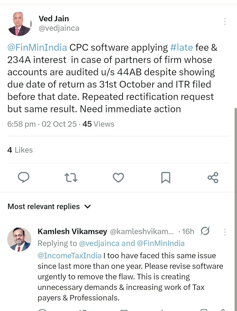 atulmodani's tweet photo. Tweets by two past presidents #ICAI on wrong levying of Late fee and interest by @IncomeTaxIndia 

@nsitharaman @nsitharamanoffc @FinMinIndia
@theicai https://t.co/BpBz5u5vWg