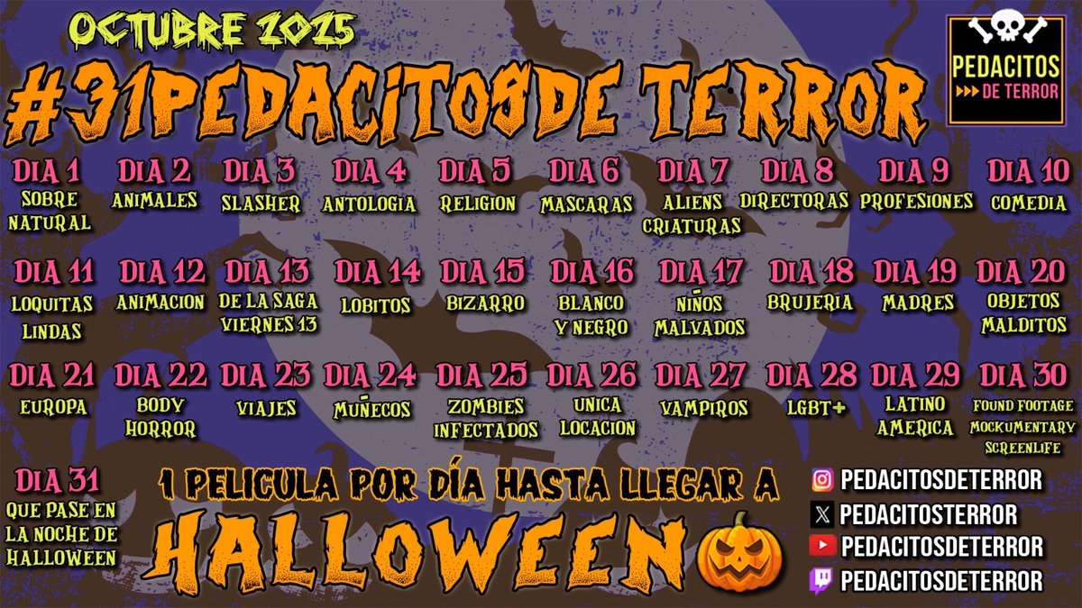Me sumé al desafío de #31pedacitosdeterror de <a href="/Pedacitosterror/">Carlita💀</a> y como gorda cine nacional lo voy a hacer con 31 producciones que podes ver (la mayoría) en <a href="/CINEAR_/">CINE.AR</a>. Acá va el 🧵