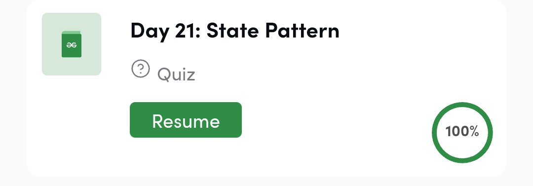 crazy_mahesh_'s tweet image. 📌 Day 20: Command Pattern
🔹 Learned about the Command Pattern, a Behavioral Design Pattern.
🔗 Course Link: geeksforgeeks.org/courses/system…
#Day20 #SystemDesign #CommandPattern #DesignPatterns #skillupwithgfg #nationskillup @geeksforgeeks