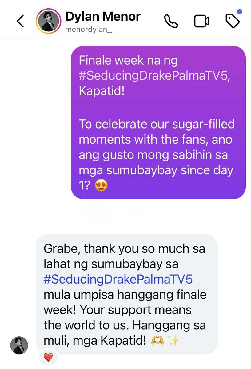 TV5manila's tweet image. Tripp and Shaira have a message, #SDP fans!

As the chapter of our #DrAlys&apos; love story comes to a close, may nais sabihin ang ating beloved second leads who helped their love grow stronger sa lahat ng nagmahal sa #SeducingDrakePalmaTV5.