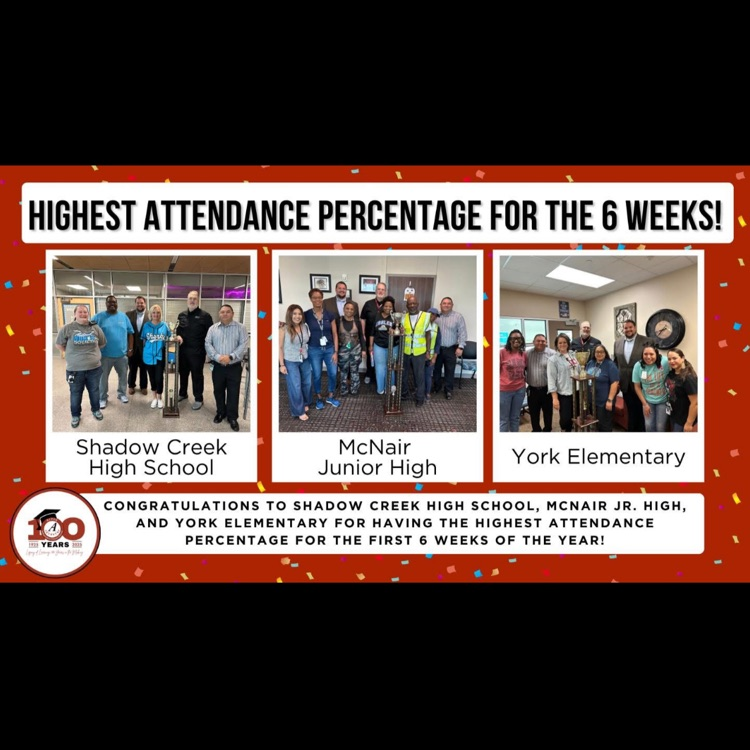 RMcNairJH's tweet photo. 🏆 Our campus had the highest attendance of all Alvin ISD junior high schools for the 1st six weeks—just like all last year! 🎉 Huge thanks to our students, staff & families for making attendance a priority. Every day counts! 💯 #EachStudentEveryDay #EaglePride https://t.co/5XoCeWdYDv