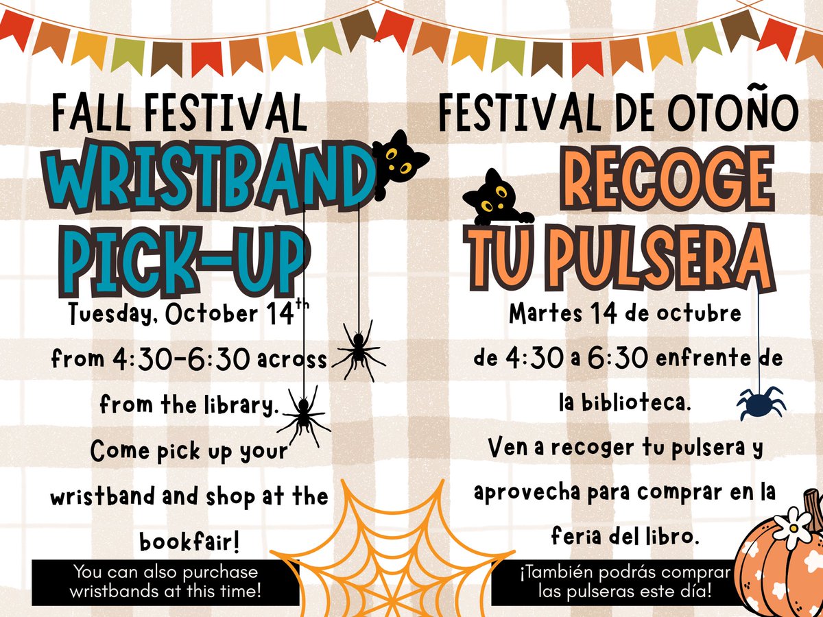 Come shop our upcoming book fair &amp; pick up/purchase your wristbands on 10/14!

Updated Fall Festival Link: vancoevents.com/us/58848

If you have already purchased wristbands with the old link, no action needed. 

Former staff or students- select ECSE and zeros for the student ID.