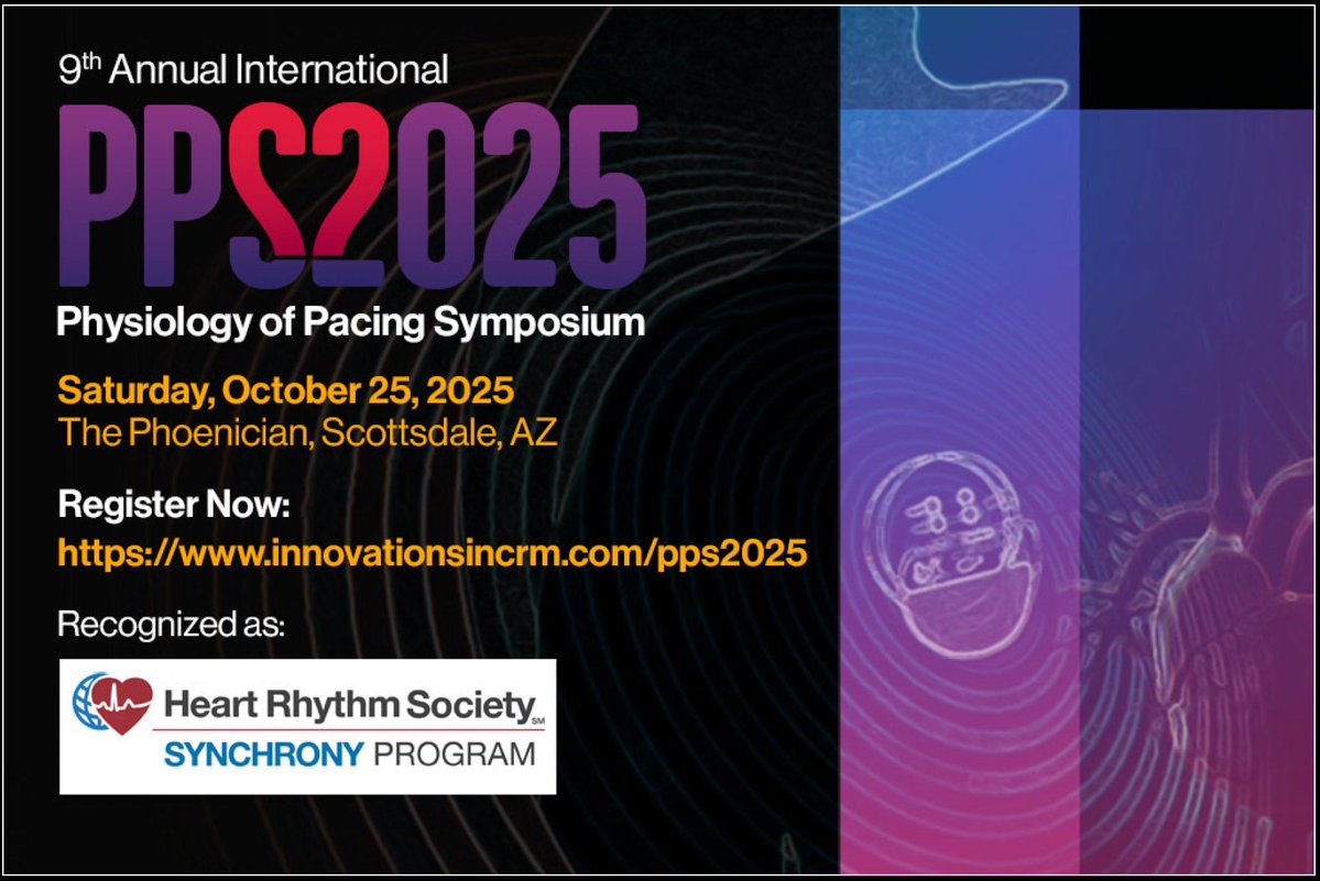 DrRoderickTung's tweet image. Exactly 3 weeks away from the 9th annual International Physiology of Pacing Symposium, hosted in Phoenix-Scottsdale! 🌄🌵
See you in the Valley of the Sun: 1-Day meeting, Fellows Abstract Competition, Live Cases from our ASC.
#PPS9 @Medtronic @BSCCardiology @BIOTRONIK_US…