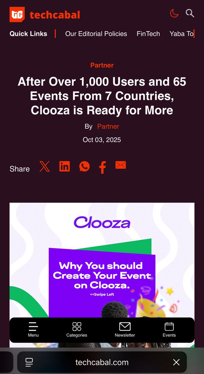 raphael_eyerin's tweet photo. 1,015 @useclooza users, 65 events since our MVP launch on the 19th of June, we are ready for more.
Please create your next event on https://t.co/pM5LlBO9T2
#events #eventsmanagement #TICKET #ticketing https://t.co/CxilBNzuTY
