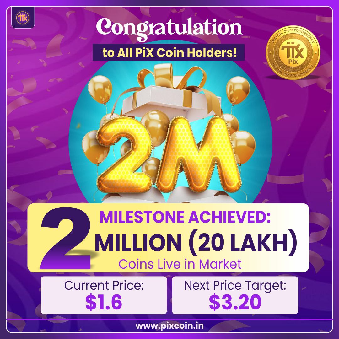 *🎉🎉 NEW PIX COIN 🎉🎉*
*🎉🎉 FREE  FREE FREE🎉 🎉*

💰 𝗦𝗶𝗴𝗻 - 𝗨𝗽 𝗕𝗼𝗻𝘂𝘀 : $𝟱𝟬

⚡ How to Earn PiX Coin?
✅ Referral Program Income
✅ Self Mining Rewards
✅ Team Mining Rewards

*⤵️ JOINING LINKS ⤵️*pixcoin.in/register?ref=X…

🔳🔳🔳🔳🔳🔳🔳🔳🔳

#pix #Pixcoin #BTC