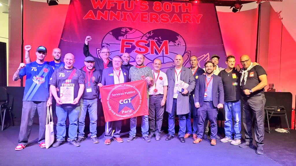 EmbaCubaFrancia's tweet image. 🚩#CUBA présent aux Commémorations du #FSM en France 🇫🇷

Osnay M. Colina, prés. Comité org. @Cuba_CTC  conduit la délégation qui participe aux commémorations du 80ᵉ anniv. de la Fédération Syndicale Mondiale, fondée à Paris en 1945. @wftucentral1945 
📍La Bourse du Travail