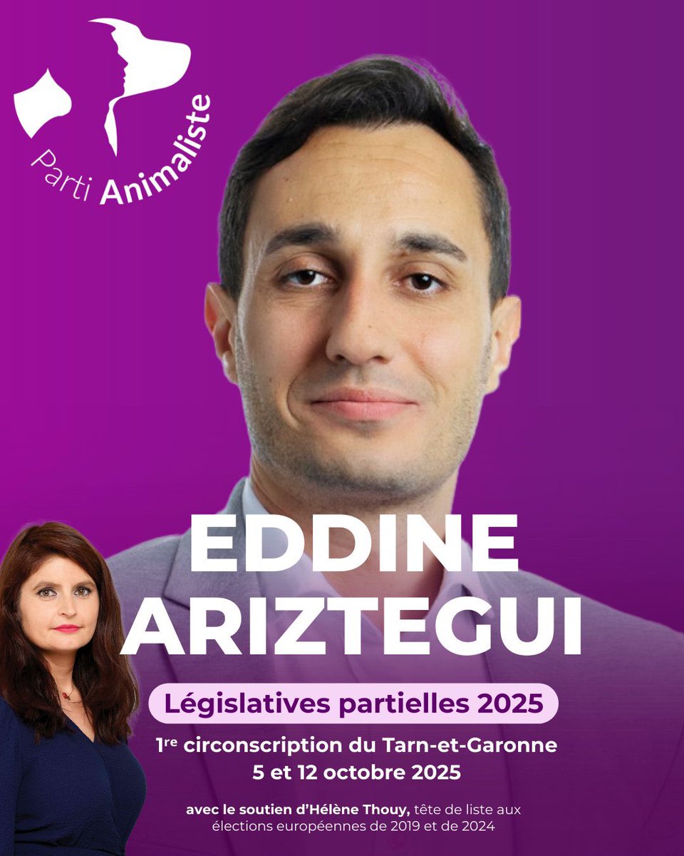 chadaureluc's tweet photo. Dimanche, votez pour notre élu @ArizteguiEddine qui a prouvé son engagement et son efficacité ! 

Dire ce qu’on fait et faire ce qu’on dit avec @PartiAnimaliste c’est avancer ensemble pour le bien de tous #transpartisan 

 #LégislativesPartielles2025 #tarnetgaronne https://t.co/gp4zIiNVtZ