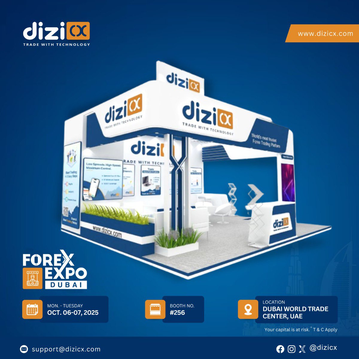 dizicx's tweet photo. ✅ We’re all set for Forex Expo Dubai 2025!
🚀 Booth #256 is ready — are you?
🗓️ October 6–7 | Dubai World Trade Center
Come meet the Dizicx team and explore a trading platform built for speed, simplicity, and smart growth.

#Dizicx #ForexExpoDubai #Booth256 #TradeWithTechnology https://t.co/MtsiAUW7Cc