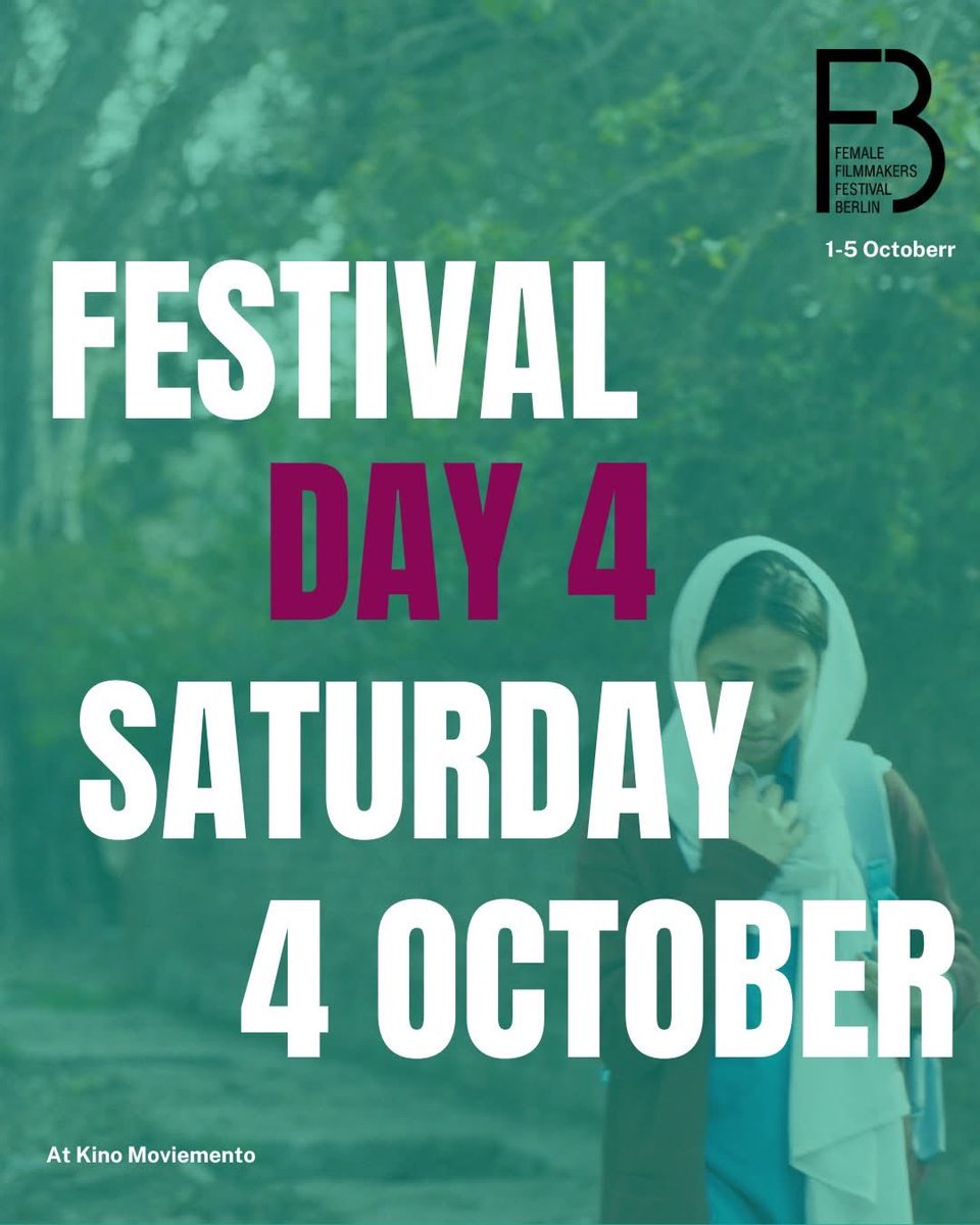 filmfestberlin's tweet image. DAY 4 FFFB 2025 - Saturday, Oct 4💃
Kino Moviemento
🥂 All day/evening: festival drinks & networking in the cinema lounge.
🤩 Secure your tickets:
moviemento.de/tickets/Female…
#berlinevents #berlinfilmfestival #berlincinema #berlin #BerlinVibes #berlinkino #berlinfilm #berlintip