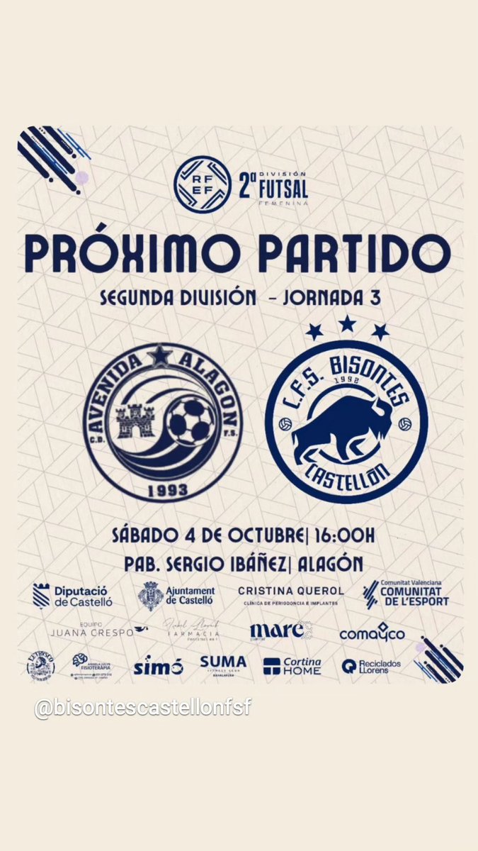 femecastellon's tweet photo. 🔥 DÍA DE PARTIDO 🔥

Hoy buscamos los primeros puntos de la temporada en Aragón.

🏟️ Pab. Sergio Ibáñez 
⏰ 16h
🆚 @AvenidaFS
📍 Alagón 
📺 @FutSalRFEF

https://t.co/BM9DR2XRrY https://t.co/5p9diJYqPh