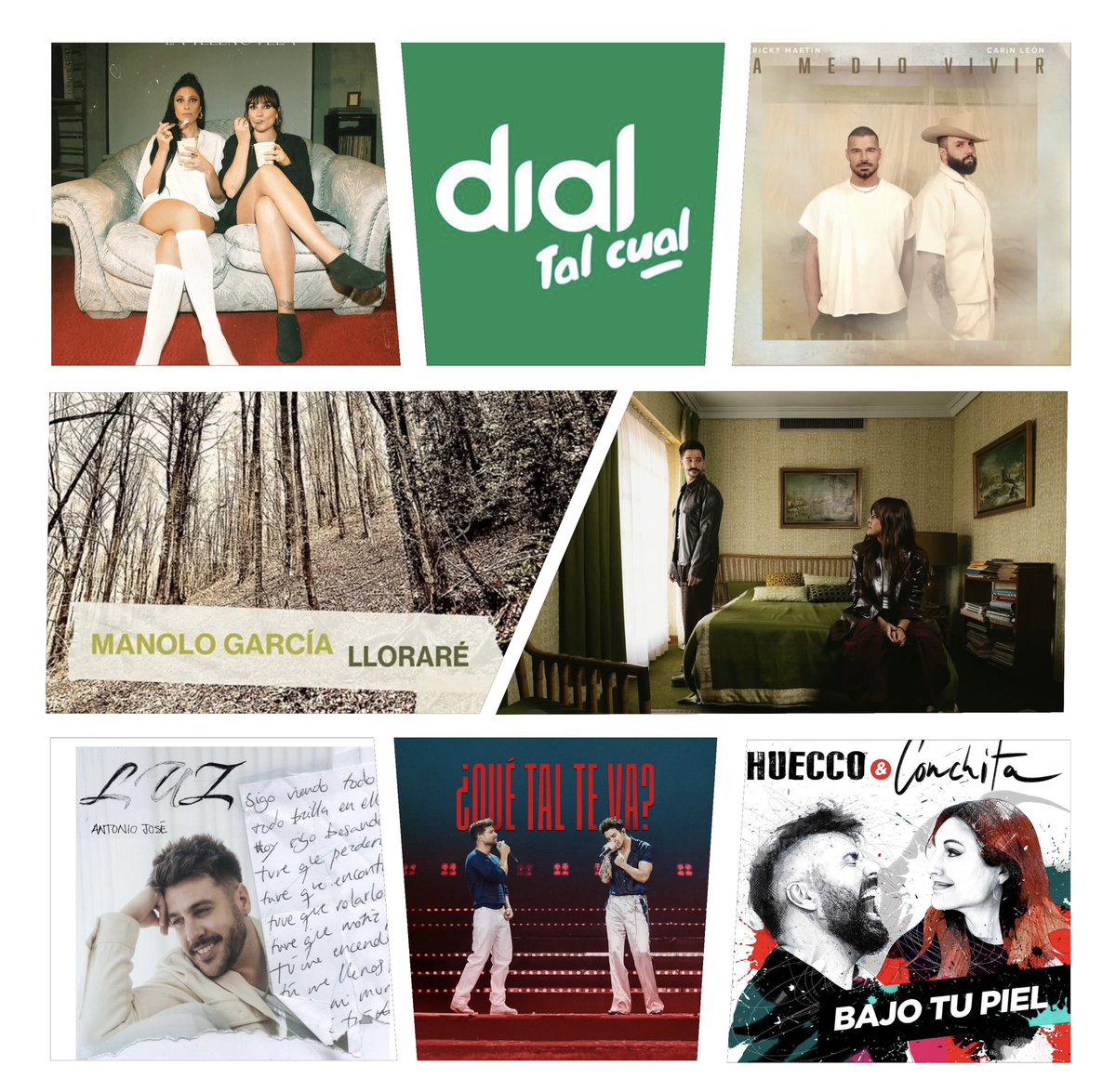 Dial Tal Cual (@dialtalcual) on Twitter photo 💿NOVEDADES DE LA SEMANA💿
¡Tú eliges cuál cierra el programa de hoy!
1. <a href="/MariaPelaeMusic/">María Peláe</a> <a href="/RozalenMusic/">Rozalén</a>
2. <a href="/ricky_martin/">Ricky Martin</a> <a href="/carinleonofi/">CARIN LEON</a>
3. #ManoloGarcía
4. <a href="/vanesamartin_/">Vanesa Martin</a> <a href="/CamiloMusica/">Camilo</a>
5. <a href="/AntonioJSMazuec/">Antonio José</a>
6. <a href="/pabloalboran/">Pablo Alborán</a> <a href="/luansantana/">Luan Santana</a>
7. <a href="/Huecco/">HUECCO</a> <a href="/OficialConchita/">Conchita</a> 💿NOVEDADES DE LA SEMANA💿
¡Tú eliges cuál cierra el programa de hoy!
1. <a href="/MariaPelaeMusic/">María Peláe</a> <a href="/RozalenMusic/">Rozalén</a>
2. <a href="/ricky_martin/">Ricky Martin</a> <a href="/carinleonofi/">CARIN LEON</a>
3. #ManoloGarcía
4. <a href="/vanesamartin_/">Vanesa Martin</a> <a href="/CamiloMusica/">Camilo</a>
5. <a href="/AntonioJSMazuec/">Antonio José</a>
6. <a href="/pabloalboran/">Pablo Alborán</a> <a href="/luansantana/">Luan Santana</a>
7. <a href="/Huecco/">HUECCO</a> <a href="/OficialConchita/">Conchita</a>