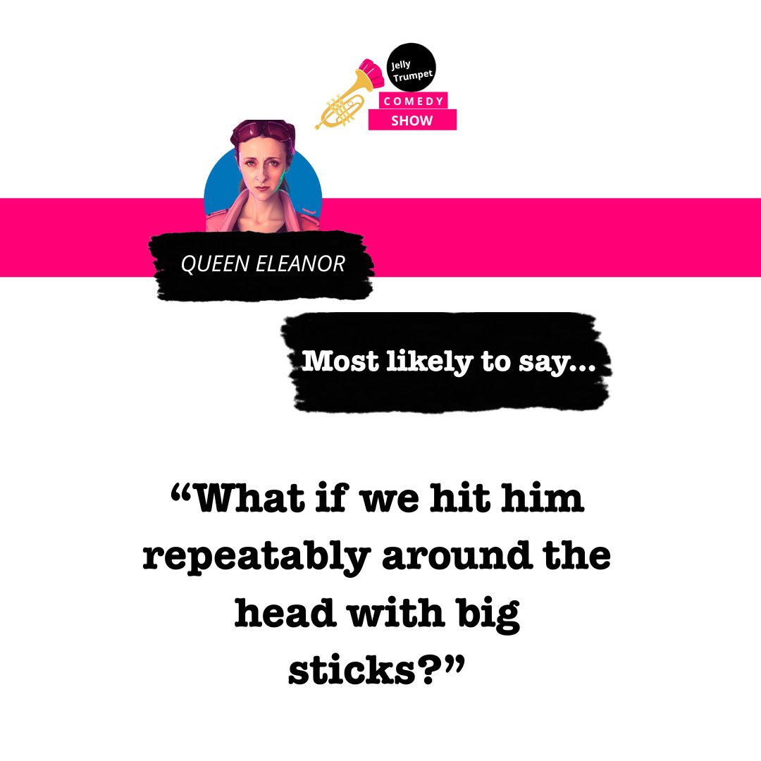 JellyTrumpet's tweet image. Queen Eleanor of the Aquitaine (born 1122) has a medieval attitude to problem people... violence.

#ComedyPodcast #ScriptedComedy #PodcastHumor #FunnyPodcast #ComedyShow