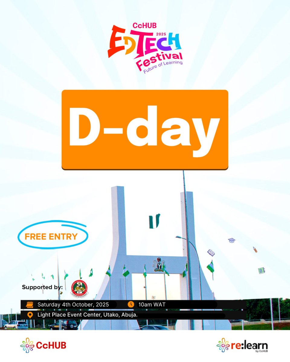 Distinction_AI's tweet image. The 2025 CcHUB EdTech Festival is happening NOW in Abuja!
Don’t just hear about the future of education—experience it.

Register &amp;amp; join → bit.ly/ABUJAFEST25

#FlexiSAF #Distinction #EdTechFestival #FutureOfLearning