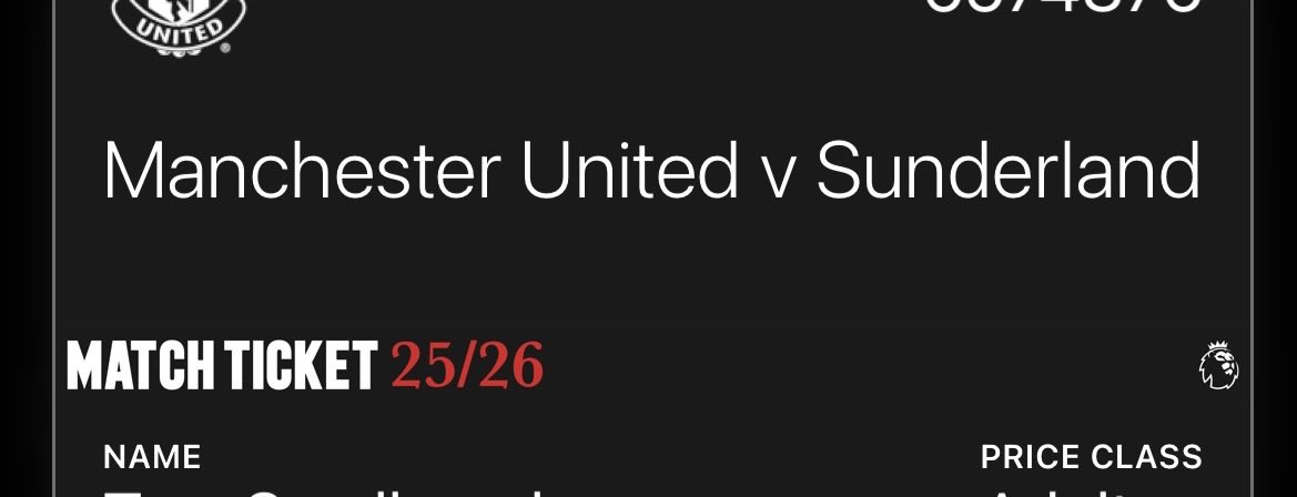 TomSmallcombe's tweet image. 2x Manchester United vs Sunderland tickets for sale. Selling as a pair located in south stand block S127 - proof attached #manchesterunited #mufc #mufctickets #mufcspares