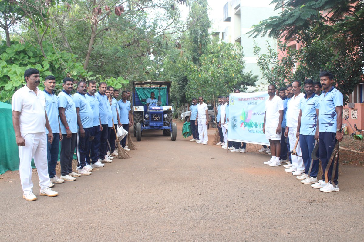 Under the implementation phase of Special Campaign 5.0 for Institutionalizing Swachhata , personnel of 105 RAF carried out cleanliness drive at Family Quarter area of the unit . Reaffirming our commitment to cleanliness and hygiene because Swachhata is seva.