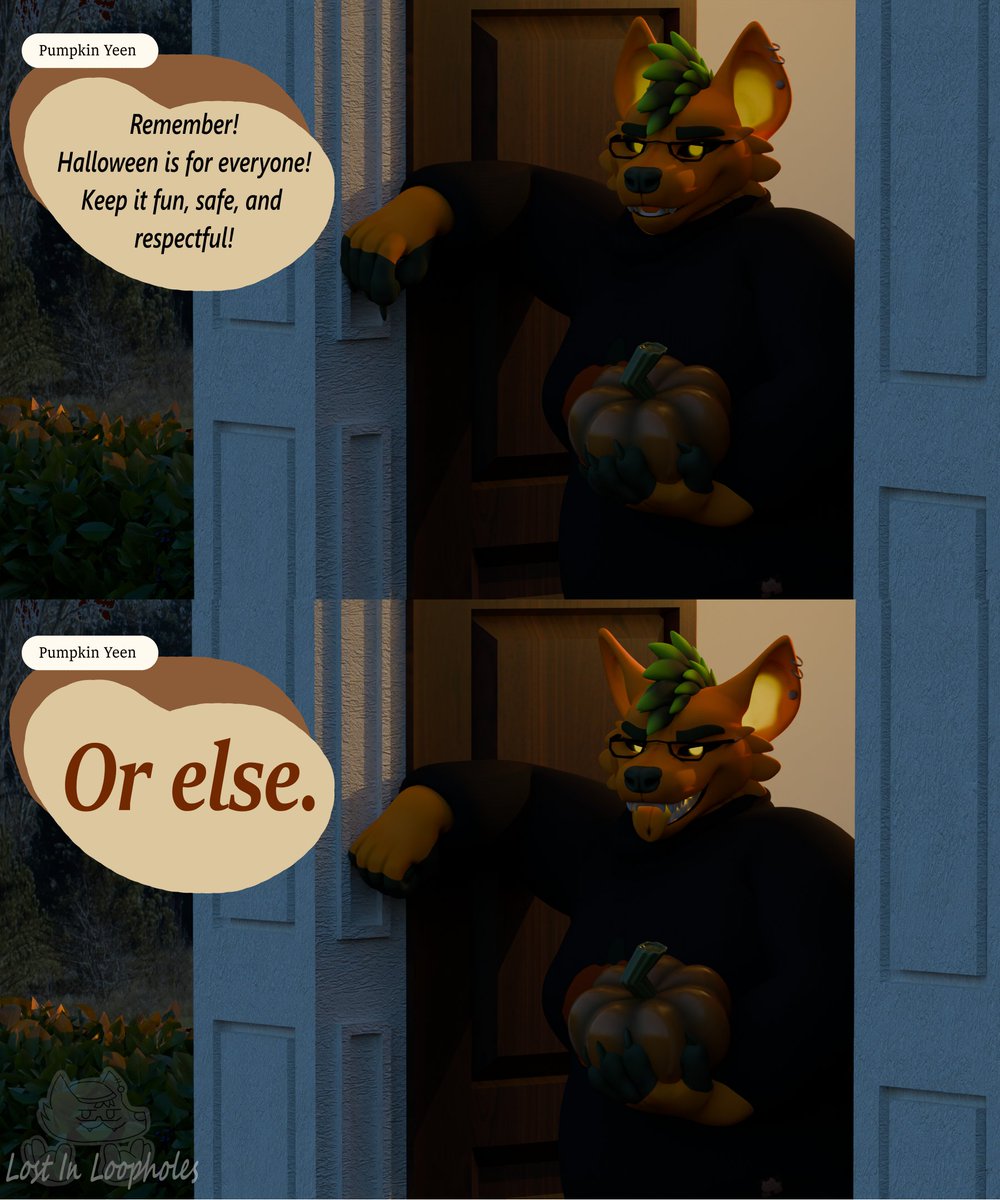 LostInLoopholes's tweet photo. Happy Halloyeen!

#Furry #furryart #3dart https://t.co/gRFN3ySFXU