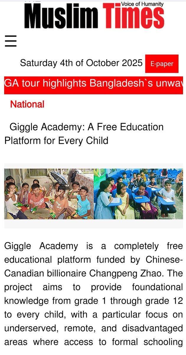 NiannianCTO_BNB's tweet photo. The Challenges of @GiggleAcademy  in @cz_binance CZ's Ambition to Bring Free Education to 1 Billion Children Worldwide (P.2)

Giggle Academy continues to grow and evolve under the vision of Big Cousin CZ, with constant upgrades making the platform increasingly refined. However, its real-life activities remain relatively modest, especially as images of children actually learning through Giggle Academy are still rarely seen in the media. This, in turn, has somewhat limited the natural spread of the project.

I believe that Big Cousin CZ and the Giggle Academy team will soon recognize this and take the necessary steps to address it.

Notably, NIANNIAN COMMUNITY is proud to be the pioneer in bringing Giggle Academy into real life across 32 countries. We have already published three articles showcasing Giggle Academy’s real-world impact in Bangladesh, Vietnam, and Indonesia. Significantly, two of these articles were featured on the National Voice Broadcasts of Vietnam and Indonesia (Voice of Vietnam and Voice of Indonesia) — two countries currently leading the world in Giggle Academy downloads.

👉 This stands as clear evidence of the community’s strength and the global potential of Giggle Academy.

https://t.co/y5lsTwopjV

https://t.co/qkLNJN4DkL

https://t.co/XHX55ZnBDp