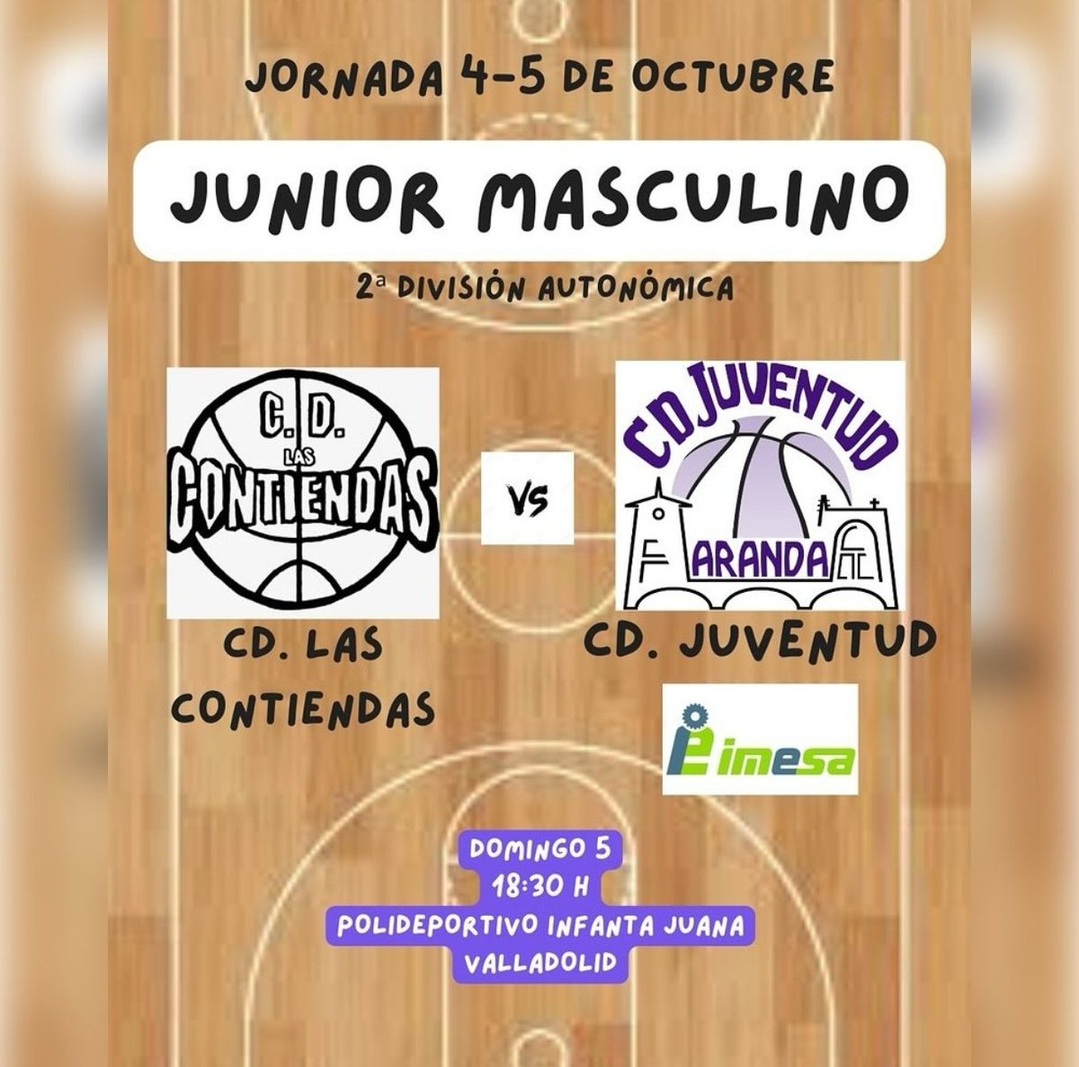🟠 BALONCESTO

🏀 <a href="/JuventudAranda/">Juventud Aranda</a> debuta este domingo (18:00 h) en 2️⃣' División Autonómica (<a href="/FBCyL/">FBCyL</a>)

▶️ El equipo júnior dirigido por 'Chopo'  se enfrenta a <a href="/cdlascontiendas/">C.D LAS CONTIENDAS</a> en el Pabellón Infanta Juana (Valladolid)

▶️ Estos son los encuentros de 1️⃣' jr. de Grupo A 2️⃣'