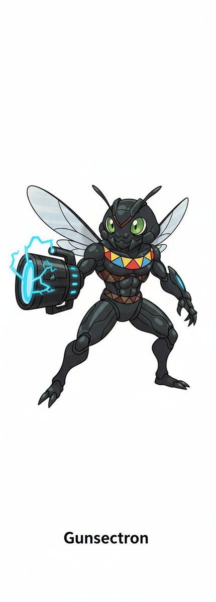 sergioelputocr1's tweet image. ¿¡Mrs Mushburgur as a fakemon!? ¡sure!
Nymphotron and Gunsectron. both are bug/steel.
#fakemon #clarence #Bugtype #Steeltype