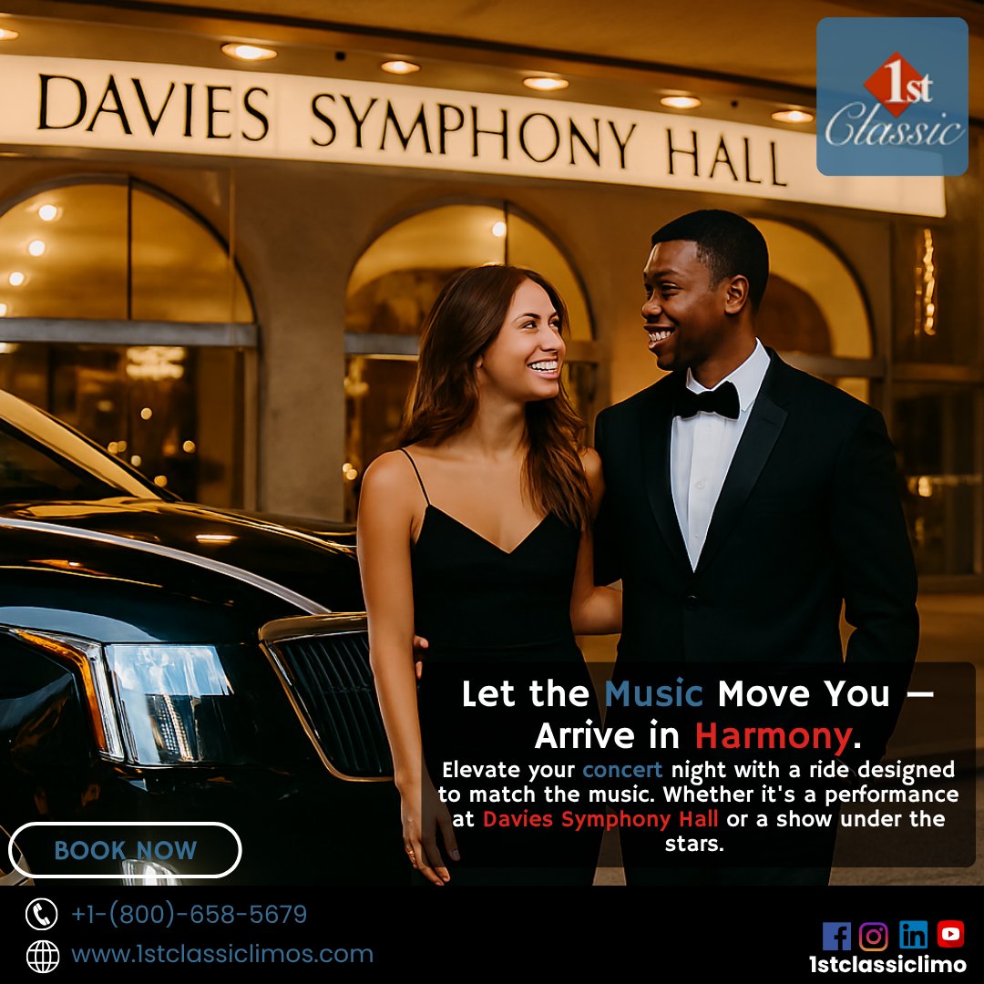 1stClassicLimos's tweet photo. 🎻 Skip the parking. Skip the stress. Luxury limo service for classical concerts &amp; symphony nights in San Francisco. 
ReadMore:https://t.co/b140rm60St
+1-(800)-658-5679 | https://t.co/lK9whuKyqj
#ConcertTravel #VIPConcertRide #LuxuryNightOut #ClassicalMusicLimo #ElegantArrival https://t.co/xM7e9lBHmi