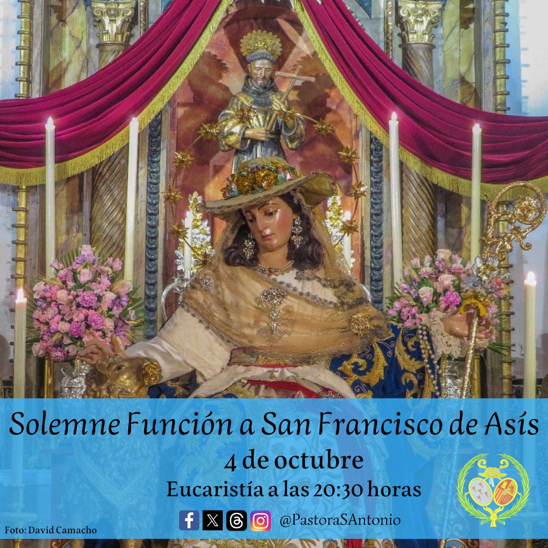 Con motivo de la festividad de nuestro  Padre San Francisco de Asís, está Franciscana Hermandad celebrará, junto a la querida <a href="/HdadBuenFin/">Hdad. Sacramental del Buen Fin</a>,  Solemne Función en su honor, a las 20:30 horas que estará presidida por Fray Tomás Bernal (OFM) director espiritual de nuestra hermandad.