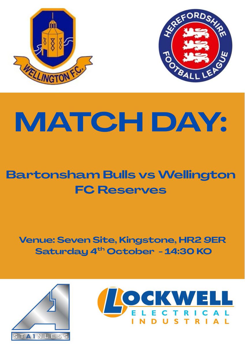 ⚽️ GAME DAY ⚽️ 

After a disappointing start to the season we look to turn things around as we face unbeaten Bartonsham Bulls. 

Also we’ve got the return of a Wellington Legend joining the management team 👀🍊