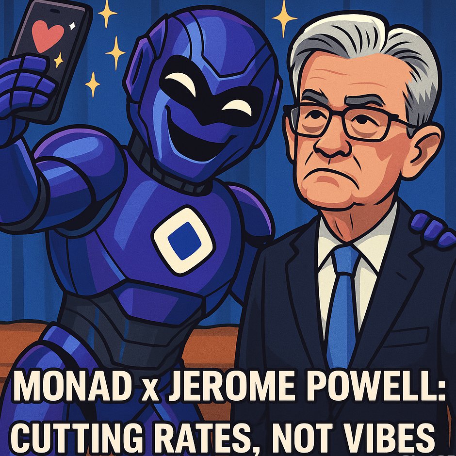 alfanez's tweet photo. If Jerome cuts interest rates, the economy will be happy.
If Monad cuts latency, the devs will be happy.
Double happiness selfie
#monad #jeromepowell #thefed #cutrate #MonadMainnet https://t.co/wKNQhmujjQ