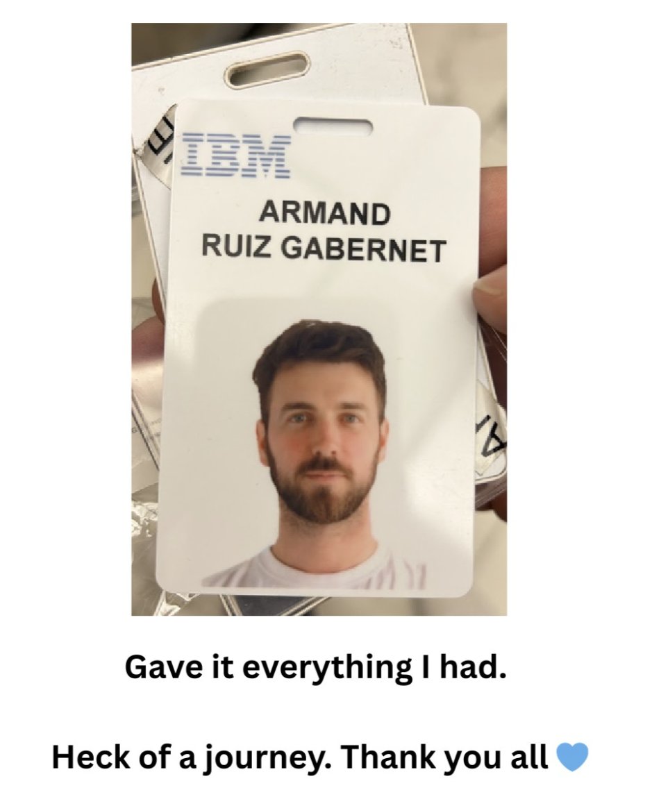 Today is my last day at IBM.

Grateful for the people, the learnings, and the chance to help shape the future of enterprise AI.

Thanks to everyone who made the ride unforgettable 💙