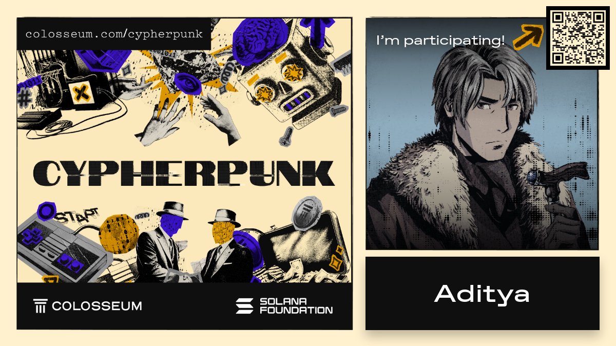iamaady's tweet photo. I'm building in the Solana Cypherpunk Hackathon, powered by @Colosseum!

https://t.co/sonHp1SWL9 https://t.co/aqhaJhtYtF
